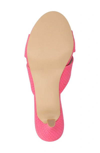 Journee Collection Berkly Snake-embossed Slide Sandal In Pink