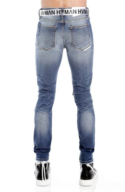 Hvman Belted Stretch Skinny Jeans In Baltic