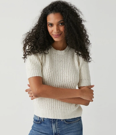 Shop Michael Stars Astrid Puff Sleeve Sweater In White