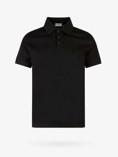 Shop Saint Laurent Polo Shirt In Black