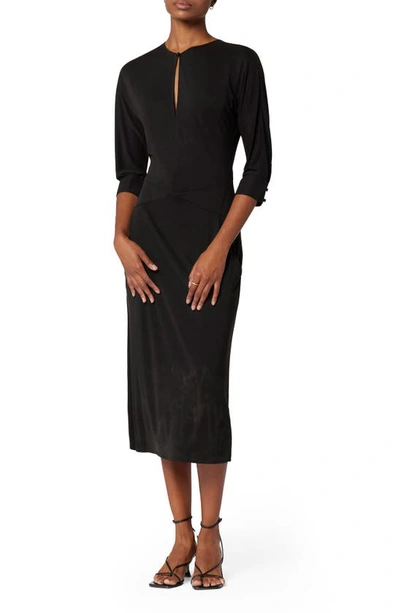 Shop Equipment Maryse Cutout Back Midi Dress In True Black