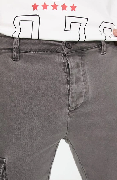 Shop Asos Design Skinny Cargo Pants In Charcoal
