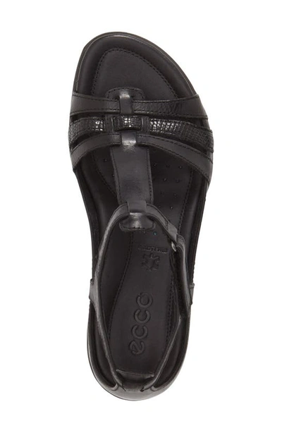 Ecco Flash Womens Dressy T-strap Sandals In Black Leather