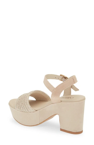 Shop Cordani Liona Raffia Platform Sandal In Sint Beige