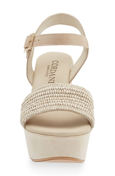 Shop Cordani Liona Raffia Platform Sandal In Sint Beige