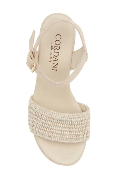 Shop Cordani Liona Raffia Platform Sandal In Sint Beige