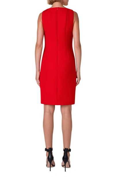 Shop Akris Wool Blend Sleeveless Sheath Dress In Red