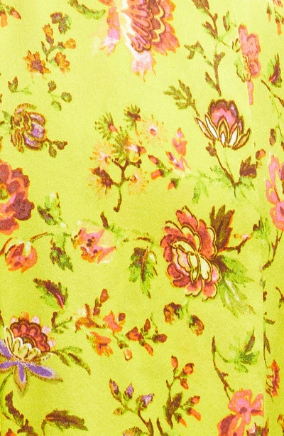 Cinq À Sept Cinq A Sept Provence Katz Ruched Floral Print Satin Midi Dress In Pomelo Multi
