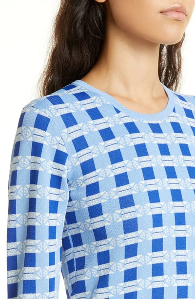 Shop Baum Und Pferdgarten Chani Check Crop Sweater In Blue Check