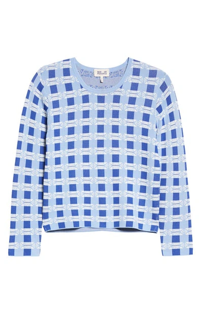 Shop Baum Und Pferdgarten Chani Check Crop Sweater In Blue Check