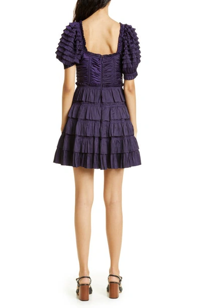 Shop Ulla Johnson Lucette Puff Sleeve Tiered Dress In Lago