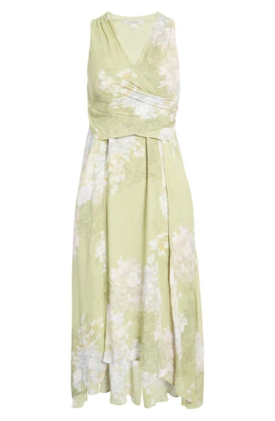 Shop Allsaints Capri Venetia Floral Sleeveless Shift Dress In Spring Green