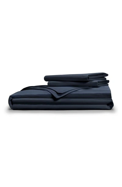 Pg Goods Pillow Guy Soft & Smooth Tencel Duvet Cover 3-piece Set In Dark Navy