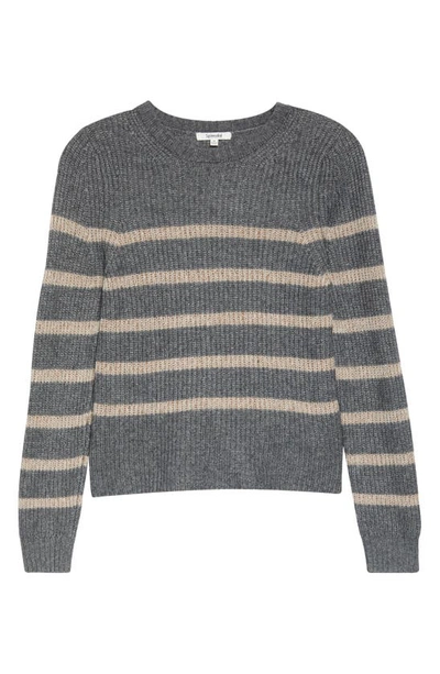 Shop Splendid Gisela Stripe Sweater In Heather Charcoal Stripe