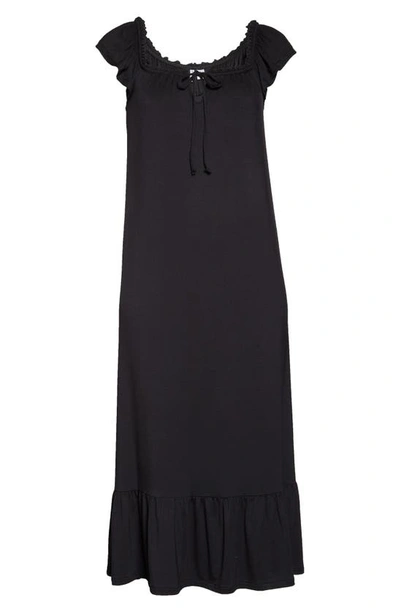 Shop Nordstrom Moonlight Eco Ruffle Nightgown In Black