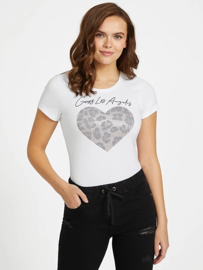 Guess Factory Jesi Heart Logo Tee In White | ModeSens