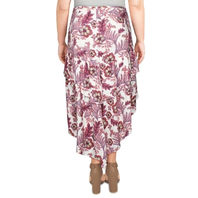 Shop Lini Meagan Womens Floral Ruffled Midi Skirt In Pink