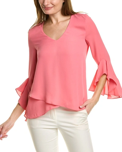 Shop Vince Camuto Flutter Sleeve Tunic In Pink