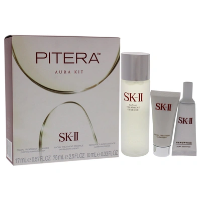 Shop Sk-ii Pitera Aura Kit For Unisex 3 Pc In Silver