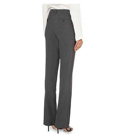 Shop Theory Max Straight-leg Stretch-wool Trousers In Charcoal