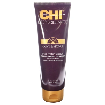Shop Chi Deep Brilliance Deep Protein Masque Strengthening Treatment For Unisex 8 oz Treatment In Black