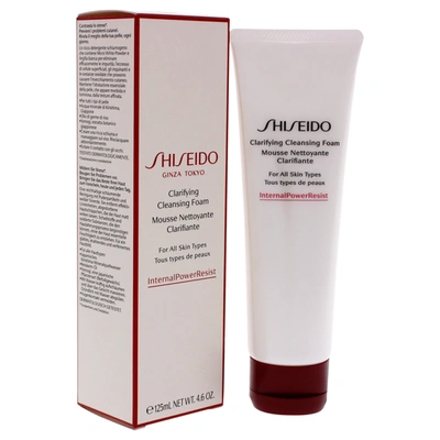 Shop Shiseido Clarifying Cleansing Foam For Unisex 4.6 oz Cleanser In Silver