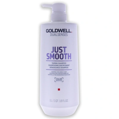 Shop Goldwell Dualsenses Just Smooth Taming Shampoo For Unisex 33.8 oz Shampoo In Silver