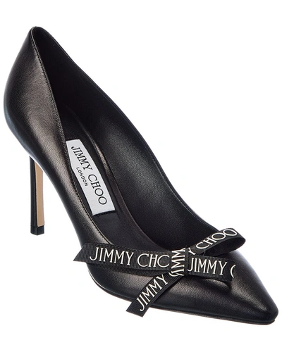 Shop Jimmy Choo Romy 85 Leather Pump In Black