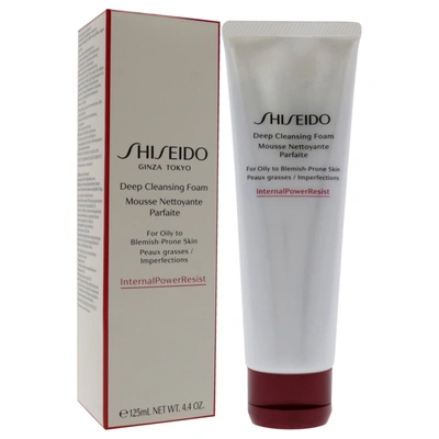 Shop Shiseido Deep Cleansing Foam For Women 4.4 oz Cleanser In Silver