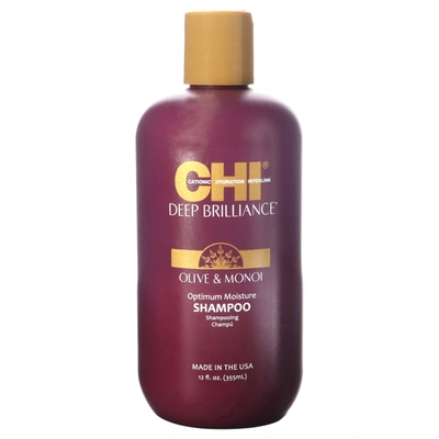 Shop Chi Deep Brilliance Optimum Moisture Shampoo For Unisex 12 oz Shampoo In Red