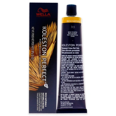 Shop Wella Koleston Perfect Permanent Creme Hair Color - 7 3 Medium Blonde-gold For Unisex 2 oz Hair Color In Black