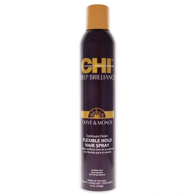Shop Chi Deep Brilliance Optimum Flexible Hold Hair Spray For Unisex 10 oz Hair Spray In Black