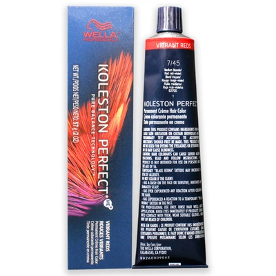 Shop Wella Koleston Perfect Permanent Creme Haircolor - 7 45 Medium Blonde-red Red Violet For Unisex 2 oz Hair  In Purple