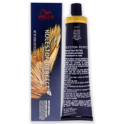 Shop Wella Koleston Perfect Permanent Creme Hair Color - 6 97 Dark Blonde-cendre Brown For Unisex 2 oz Hair Col In Blue