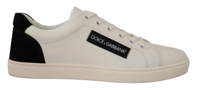 Shop Dolce & Gabbana Leather Low Top Men's Sneakers In White