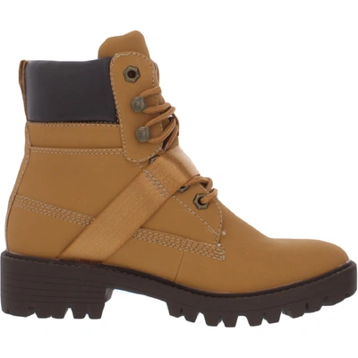 Shop Kendall + Kylie Eos-bootie Womens Faux Leather Lace Up Winter & Snow Boots In Brown