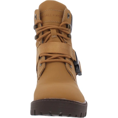 Shop Kendall + Kylie Eos-bootie Womens Faux Leather Lace Up Winter & Snow Boots In Brown