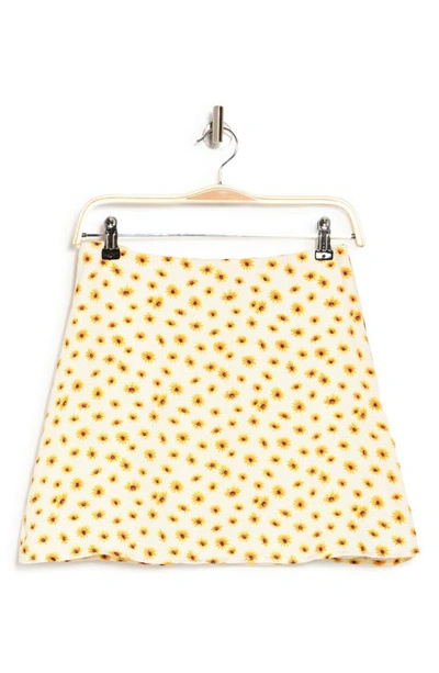 Weworewhat Floral Slip Miniskirt In Ivory Multi