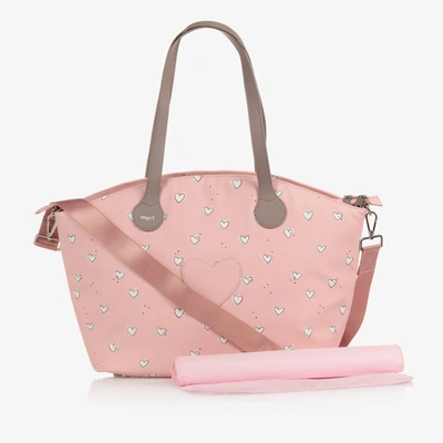 Shop Mayoral Girls Pink Heart Baby Changing Bag (50cm)