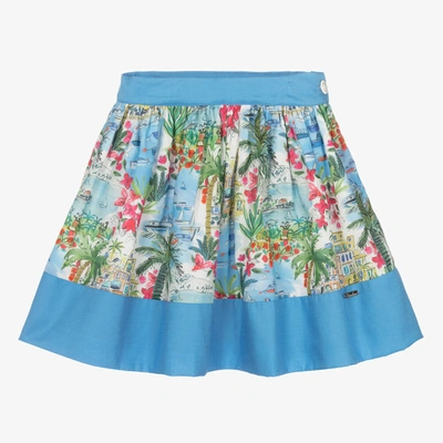 Shop Patachou Girls Blue Liberty Print Skirt