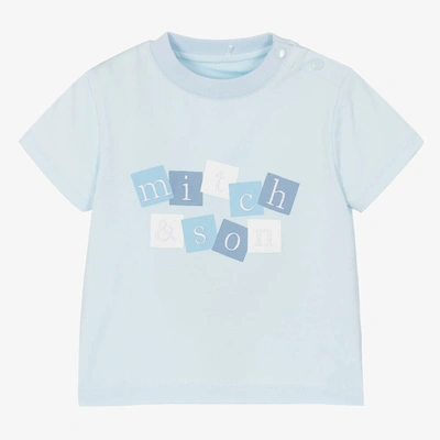 Shop Mitch & Son Boys Pale Blue Logo T-shirt