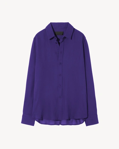 Shop Nili Lotan Gaia Slim Shirt In Purple