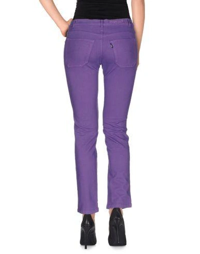 Shop Jeckerson Casual Pants In Purple