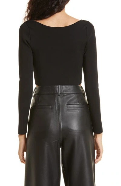 Shop Alice And Olivia Sharee Crop Tie Front Blouse In Black