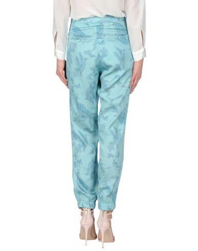 Shop Baja East Casual Pants In Turquoise