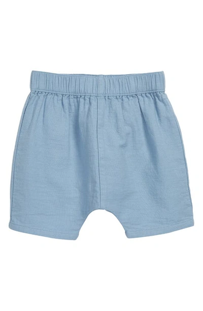 Shop Open Edit Woven Drop Crotch Shorts In Blue Spring