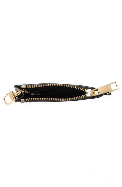 Shop Marc Jacobs Top Zip Leather Wristlet In Black