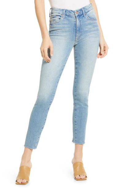 Shop Mother The Looker High Waist Frayed Ankle Skinny Jeans In Au Revoir