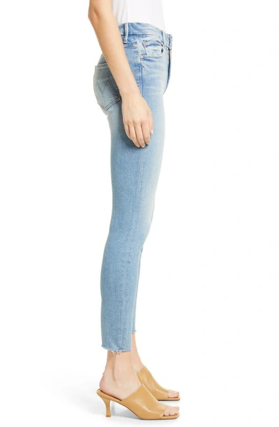 Shop Mother The Looker High Waist Frayed Ankle Skinny Jeans In Au Revoir