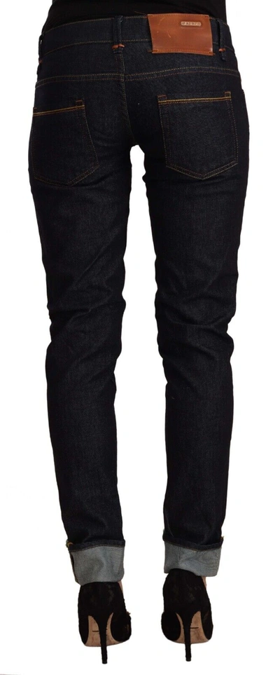 Shop Acht Black Cotton Low Waist Slim Fit Denim Women's Jeans